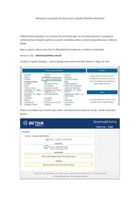 download betha auto cotação